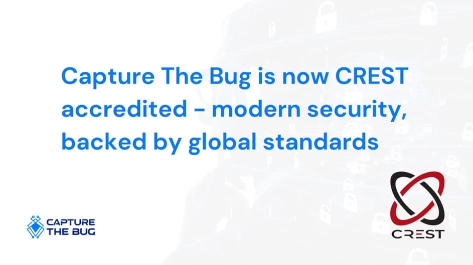 CREST accreditation certification showcasing Capture The Bug's validated penetration testing expertise