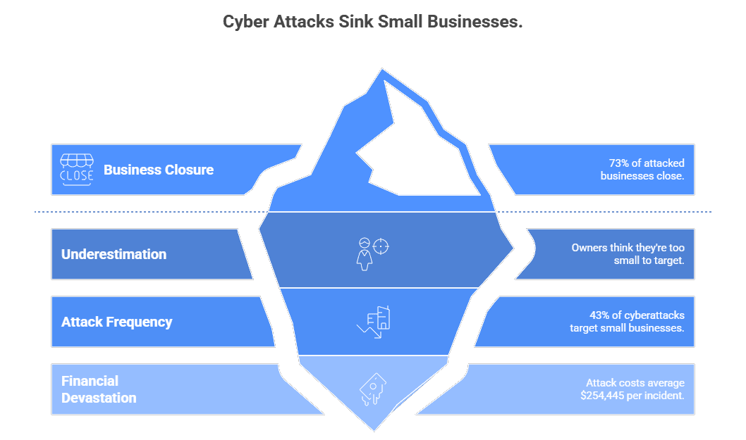 Infographic: Cyber Attacks Sink Small Businesses - iceberg graphic