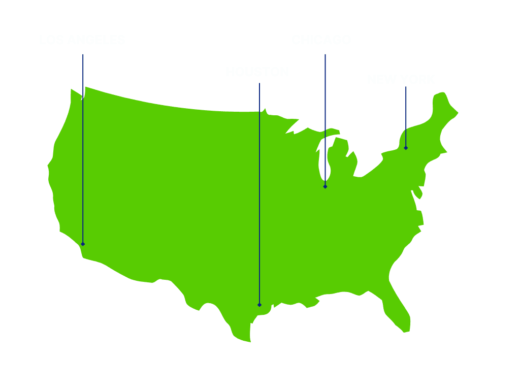 United States cybersecurity services coverage map showing advanced penetration testing solutions